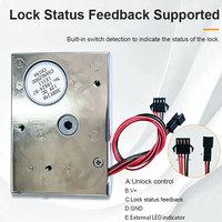 Serrure électrique à mortaise en acier durable Headleader, déverrouillage par empreinte digitale/mot de passe/clé, haute sécurité, DC 12-24V pour armoires intelligentes et casiers