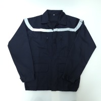 Combinaison de sécurité réfléchissante pour agents de sécurité extérieurs, noir, bleu foncé, manches longues, logo personnalisé, uniforme de mécanicien unisexe