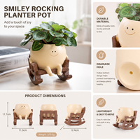 Nouveau pot de fleurs en résine avec personnage de dessin animé mignon, décoration de bureau, pot de fleurs pour plantes succulentes