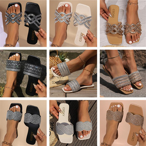 <span class=keywords><strong>Sandalias</strong></span> de Diamantes 2024 para <span class=keywords><strong>Mujer</strong></span>, Zapatos Planos <span class=keywords><strong>Brillantes</strong></span> Antideslizantes, Tendencia de Moda, Tallas Grandes 35-42, Venta Directa de Fábrica para Verano - Product Image 4
