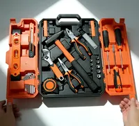 Ensemble d'outils mécaniques en acier inoxydable de qualité supérieure - 58 pièces - Kit de douilles SAE/métriques avec coffret rigide pour voitures américaines et australiennes - Utilisation en garage