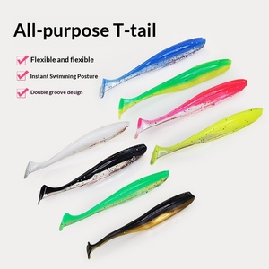 Leurres souples en plastique en forme de queue de T, 10/50 pièces, leurres de pêche pour la perche et le <span class=keywords><strong>brochet</strong></span>, Texas Rig, <span class=keywords><strong>Drop</strong></span> <span class=keywords><strong>Shot</strong></span> - Product Image 2