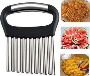Multifunctional Manual Stainless Steel Food <b>Vegetable</b> Cutter Potato Slicer Wavy Crinkle Cutter French Fry Dicing Metal ZL-1213 M - Product Image 2