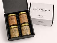 Coffret Cadeau d'Épices BBQ pour Lui - 4 Assaisonnements pour Barbecue dans une Boîte Cadeau Noire - Lavage à la Main Uniquement - Stockage