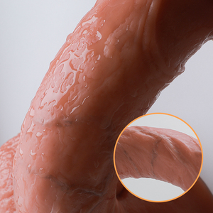 Nuovo arrivo vera pelle sensazione realistica Super morbida gigante lunga spinta grande maschio Dildo con la pelle parti intime giocattoli del sesso per gli uomini - Product Image 6