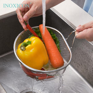 छोटे स्टेनलेस स्टील का जाल कोलैंडर स्टनर टोकरी ठीक जाल डिशवॉशर सुरक्षित खाद्य ग्रेड मल्टीफंक्शन - Product Image 2