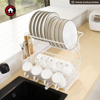 Organisateur de rangement pour comptoir de cuisine KD à 2 niveaux égouttoir à vaisselle égouttoir à vaisselle égouttoir à vaisselle