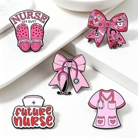 Bros Pin Stetoskop Seri Medis Pink Heart, Pin Logam Hiasan Fashion Perhiasan untuk Perawat Dokter, Hadiah Hari Perawat