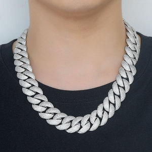 JUXIN - <span class=keywords><strong>Cadena</strong></span> Cubana de Moda de Lujo, Estilo Hip Hop, <span class=keywords><strong>con</strong></span> Circonitas Brillantes 5A, <span class=keywords><strong>Cadena</strong></span> Cubana de Burbujas de 22 mm para Hombre - Product Image 6