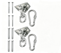 Supports de balançoire robustes en acier inoxydable, lot de 2, avec pivotement à 360 degrés pour balançoires de véranda et sacs de boxe - Finition brute