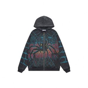 <span class=keywords><strong>Felpa</strong></span> con Cappuccio di Alta Qualità in Cotone Pesante, Abbigliamento Streetwear Y2K per Uomo, <span class=keywords><strong>Felpa</strong></span> con Zip VALLEY Retro Graffiti - Product Image 6