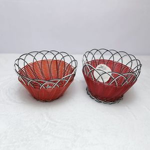 Cestas de Alambre Redondas Naranja Rojo para Alimentos, Uso en Cocina, Serie 60 - Product Image 4