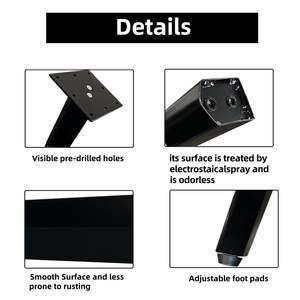 Jambes <span class=keywords><strong>de</strong></span> <span class=keywords><strong>table</strong></span> inclinées en métal résistantes durables <span class=keywords><strong>de</strong></span> 28 pouces Jambes <span class=keywords><strong>de</strong></span> meubles coudées à assemblage facile Jambes <span class=keywords><strong>de</strong></span> bureau en métal à surface lisse - Product Image 4