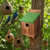Nichoir hexagonal en bois écologique résistant aux intempéries pour oiseaux sauvages, à suspendre en extérieur, durable et décoratif