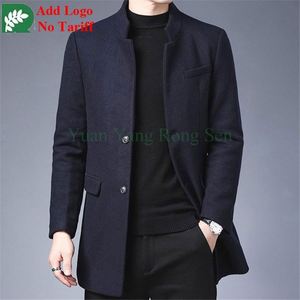 High Quality Customized <strong>Men</strong> Winter Slim-Fit Dark <strong>Blue</strong> Leather Jacket <strong>Men</strong> Short Jacket <strong>Coat</strong> with Zipped Leather Biker Jacket - Product Image 2