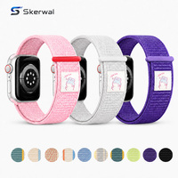 Correa de nailon ajustable para Apple Watch S10 S11 Ultra SE, diseño de lazo de conejo, tejida, con gancho y lazo, para uso casual