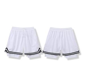 Pantalon de basket-ball d'été décontracté pour hommes Short de sport double couche à séchage rapide Vêtements d'extérieur tissés respirants Taille haute solide Adultes - Product Image 1