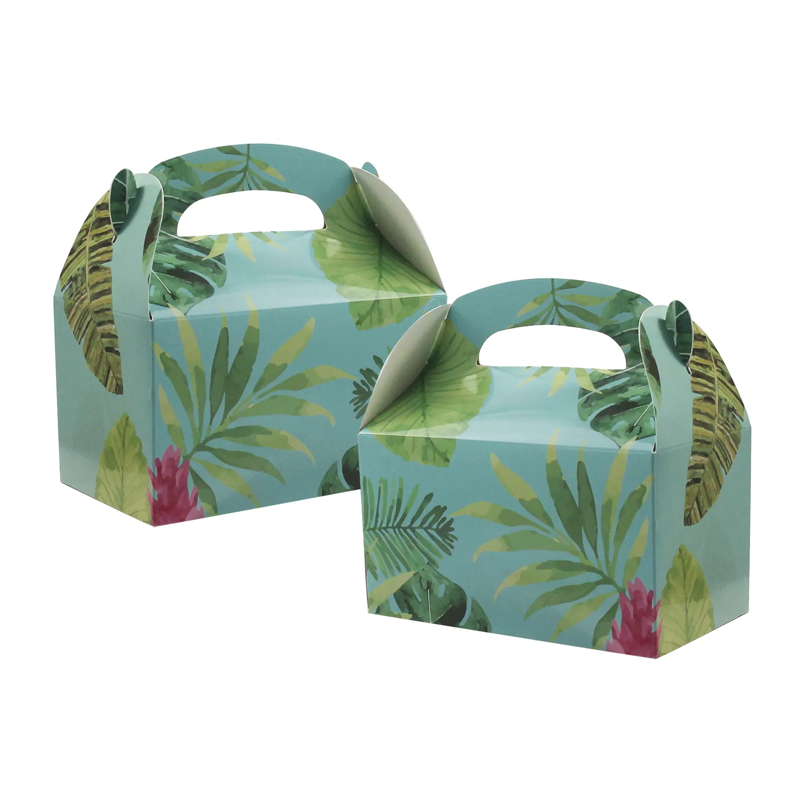 Hawaiian Theme Party Favor Boxes Children's Party Cake Candy Folding Color Gift Box Festival Party Favour Gift Box
