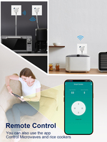 Prise intelligente Wi-Fi CNSKOU au design minimaliste français, compatible Tuya et Alexa, IP30, pour prise murale en verre trempé avec ports USB A/C