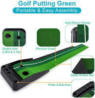 Tapis de polissage de Golf Portable, Logo personnalisé, avec boule automatique, fonction de retour, pour entraînement de Golf à l'intérieur, 1 pièce