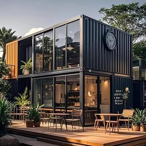 ร้านค้าคอนเทนเนอร์เคลื่อนที่ 2 ชั้น<span class=keywords><strong>แบบ</strong></span>กำหนดเอง อาคารร้านกาแฟสำเร็จรูป<span class=keywords><strong>แบบ</strong></span>โมดูลาร์ <span class=keywords><strong>บ้าน</strong></span>สำเร็จรูปสำหรับขายของริมทาง - Product Image 1