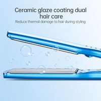 Lisseur de cheveux à ions négatifs, pour cheveux secs et humides, fer plat en céramique à température réglable pour le coiffage à domicile et en salon