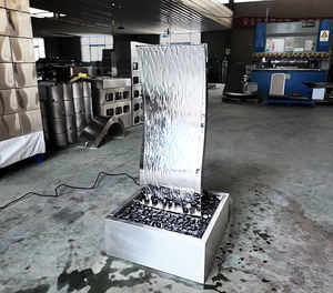 Ev dekor paslanmaz çelik aynalı duvar şelale çeşme iç ve dış dekorasyon için Led ışıkları ile - Product Image 3