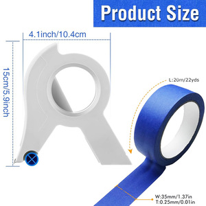 Applicatore di Nastro Adesivo Facile da Usare, Adatto per Nastri Fino a 35 mm di Larghezza, Dispenser di Nastro Bianco per Bordi, Battiscopa, Telai di Porte, Pittura - Product Image 5