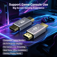 Adaptateur 8K 2.1 mâle vers femelle, connecteur d'extension à angle droit de 90 degrés, coque en aluminium plaqué or pour moniteur d'ordinateur portable