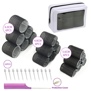 Tóc Con lăn thiết lập dụng cụ uốn móc vòng lặp băng nhựa tóc con lăn với <span class=keywords><strong>clip</strong></span> pins nhựa velcroes con lăn cho sợi lông - Product Image 5