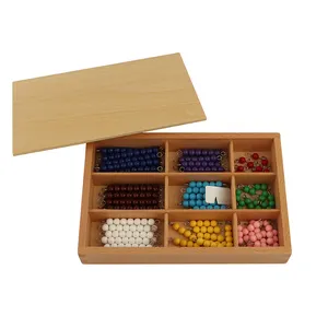 Jouets éducatifs en bois MA040(NX), barres de perles colorées, matériel mathématiques montessori pour enfants