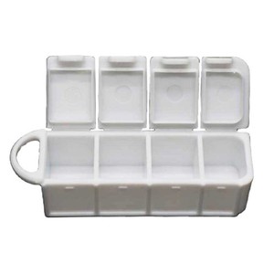 Custom Branding Travel Use Pocket Medicine Holder 4 sezioni portapillole contenitore di plastica per piccole cose - Product Image 5