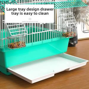 Lüks büyük kuş kafesi siyah Phoenix desen katı plastik demir malzeme papağan bakım besleme kutusu için özel özellikler - Product Image 3