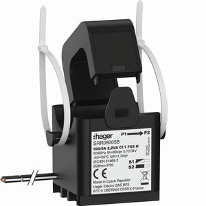 Trasformatore di Corrente a Nucleo Diviso Hager Srr05005b 500/5A CL1 FS5 H 28mm IP20 - Product Image 1
