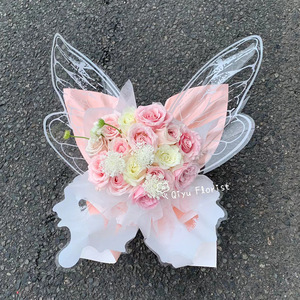 New pha lê Bướm hoa giấy gói không thấm nước trong suốt đặc sản giấy với màu đỏ cánh bướm Giấy bóng kính - Product Image 4