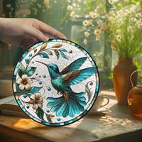 Pendentif attrape-soleil en vitrail œil porte-bonheur pour attirer la chance et éloigner la négativité