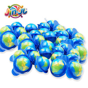 चीन कैंडी निर्माता थोक जेली फ़ज, रस सामग्री 50%, पृथ्वी आकार पोपिंग सैंडविच फ़ज, फल स्वाद, हलाल - Product Image 2