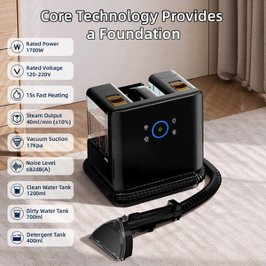 Nettoyeur vapeur haute puissance 1700W 105 ℃   Aspirateur haute température 17 kPa avec réservoir d'eau de 1200 ml pour canapé, tapis, matelas, rideaux, voiture - Product Image 1