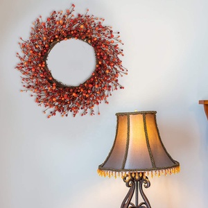 Couronne florale de printemps rose extra en mousse, avec <span class=keywords><strong>fleurs</strong></span> artificielles économiques, en forme de cône sur anneaux, pour la <span class=keywords><strong>livraison</strong></span>, Lily Best Flower Doors - Product Image 3