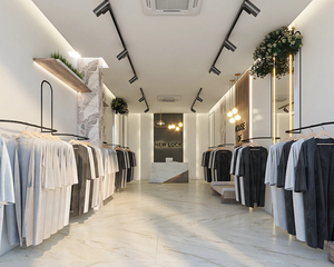 Shopfitting Clothing Boutique Wall Display <b>Shelf</b> Custom Wooden Retail Fashion Shop Fixtures Bespoke Commercial One-Stop Interior - Product Image 2