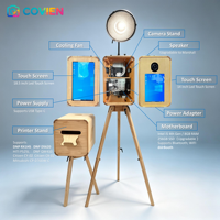 Photomaton commercial double face en bois avec écrans tactiles doubles de 18,5 et 14 pouces, PC Windows, pour la location d'équipements événementiels