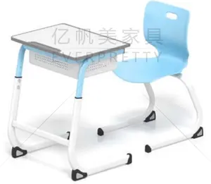Özelleştirmek renk güzel okul sınıf mobilyası ayarlanabilir yükseklik tek derslik sırası kanca ve plastik sandalye