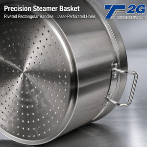 หม้อตุ๋นอินดักชั่นพร้อมตะกร้าสำหรับนึ่งอาหาร ช่องระบายไอน้ำแบบเลเซอร์ ฐานแบบหุ้ม สำหรับเตาแก๊ส เตาเซรามิก และเตาไฟฟ้า - Product Image 5