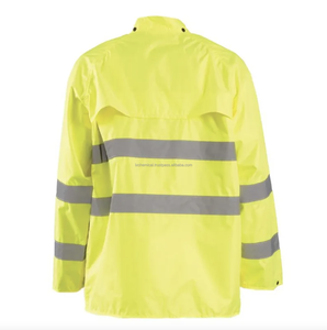 Personnalisable ANSI classe 2 jaune Poly Oxford PU revêtement étanche réfléchissant gilet de sécurité trafic devoir imperméable pour adultes - Product Image 1