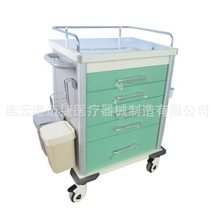 Chariot de livraison médical Maijie à 5 tiroirs en acier inoxydable, chariot d'hôpital avec poubelle et porte-gobelet - Product Image 1