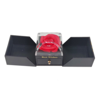 Boîte à fleurs ronde en velours personnalisé nouveau produit fournisseur doré