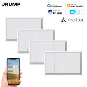 Interrupteur mural intelligent Matter 1/2/3/4 gangs US avec télécommande <span class=keywords><strong>bouton</strong></span>, commande vocale et programmation pour Alexa, Google <span class=keywords><strong>Home</strong></span>, HomeKit, Android - Product Image 3
