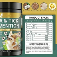 Friandise à mâcher souple OEM pour la prévention des puces et tiques chez le chien avec huile de poisson et vitamine E, soutien immunitaire, santé de la peau et du pelage, prévention orale