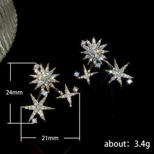 Orecchini a Perno a Forma di Stella a Sei Punte, Gioielli Minimalisti ed Eleganti per Donne, per Uso Quotidiano, Feste e Regalo - Product Image 5