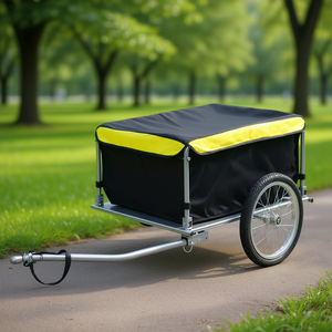 Remolque para Bicicleta, Carrito de Transporte Plegable para Exteriores, Capacidad Máxima de Carga 143.3 Lb, Color Negro - Product Image 2